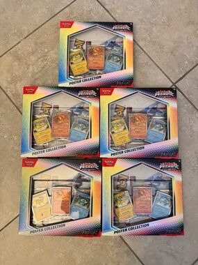 5 Pokemon TCG: Scarlet & Violet Prismatic Evolutions Poster Collection Box (New)